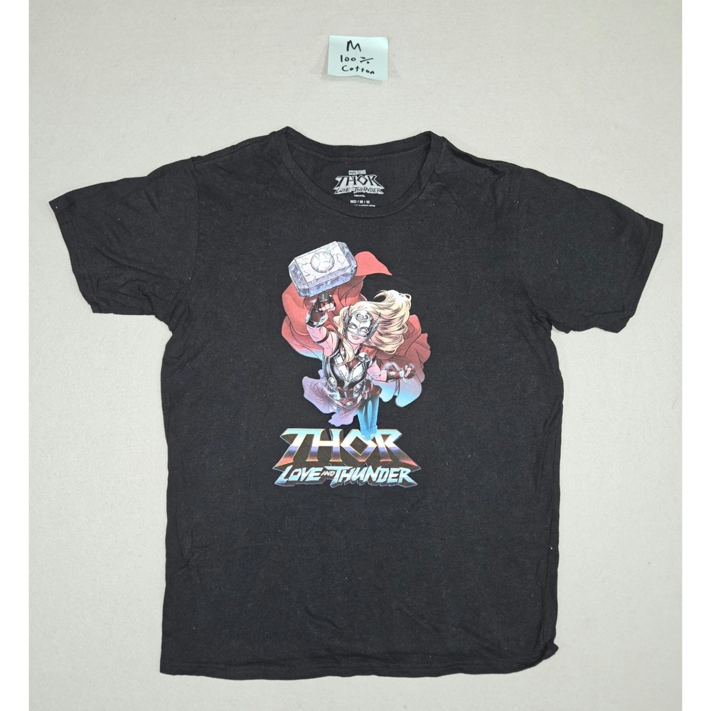 Marvel Studios Thor Love‎ and Thunder T-Shirt Men's Medium Black Graphic Tee MCU
